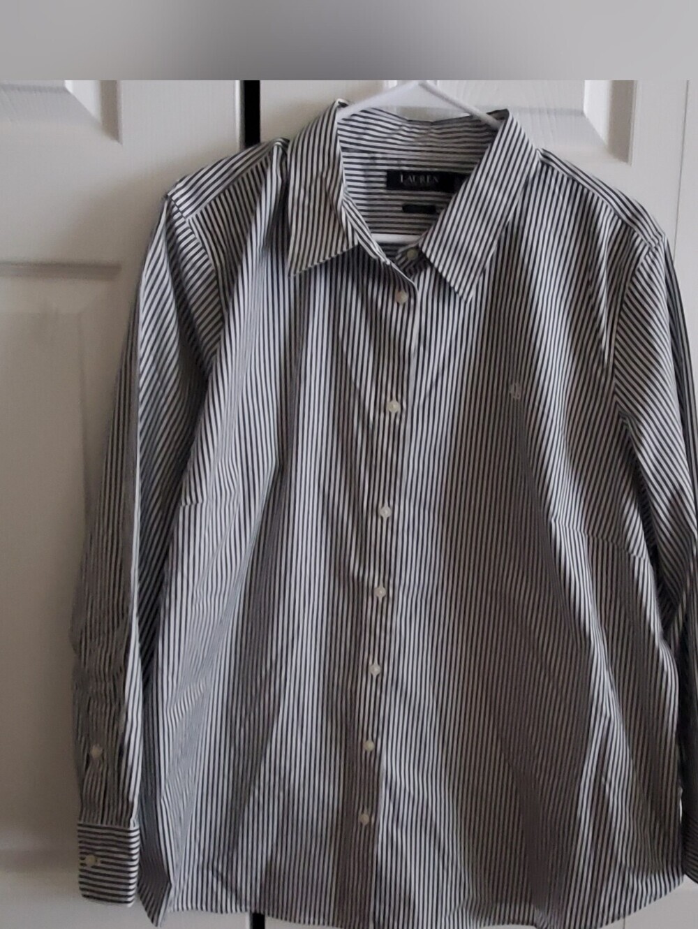 LAUREN RALPH LAUREN 2X PUREPRESS NON IRON. BLK WHITE. PLUS LONG SLEEVES NWOT